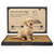Puppy potty training pad with golden retriever puppy on bark tray beside Litter Box for Dogs packaging.